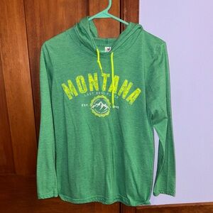 Small Green Like New Montana Pullover With Hoodie
